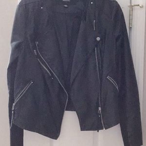 Faux leather moto jacket
